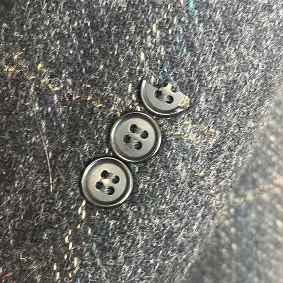 Pierre Cardin 42R Vintage 100% Wool Blazer Jacket Gray Windowpane Two Button - Picture 6 of 14